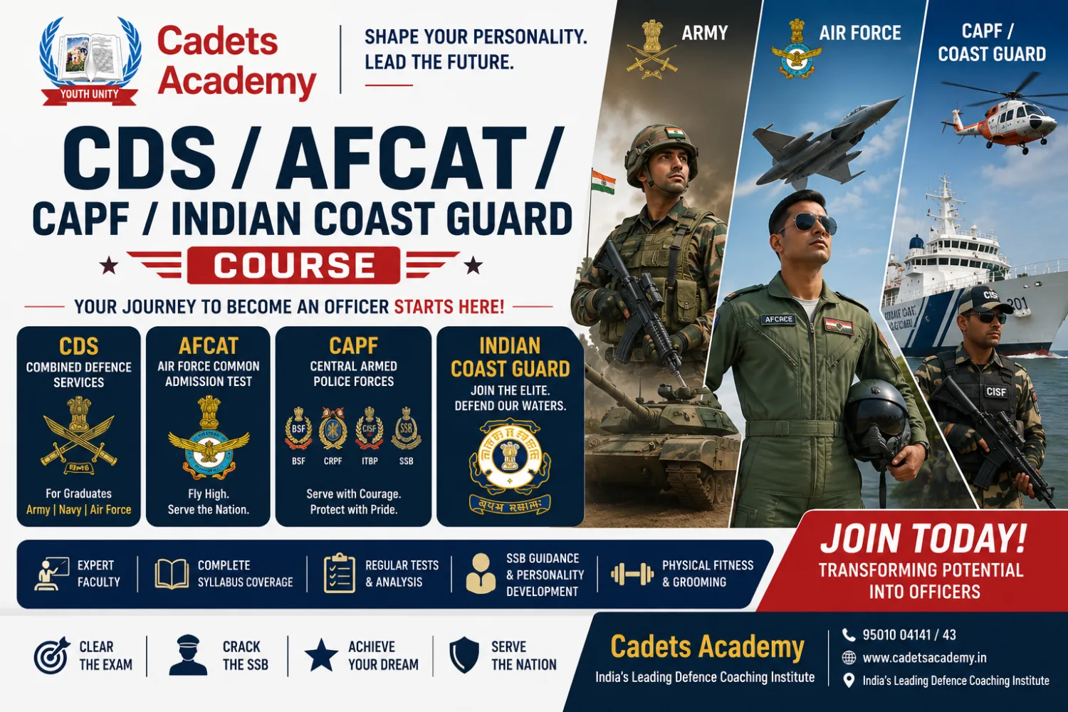 CDS/AFCAT/CAPF/INDIAN COAST GUARD